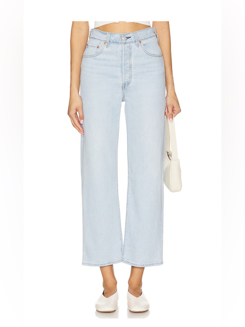 REVOLVE Levi's Wedgie Straight Jeans Size 25 27" Inseam Wow Me Over Light blue
